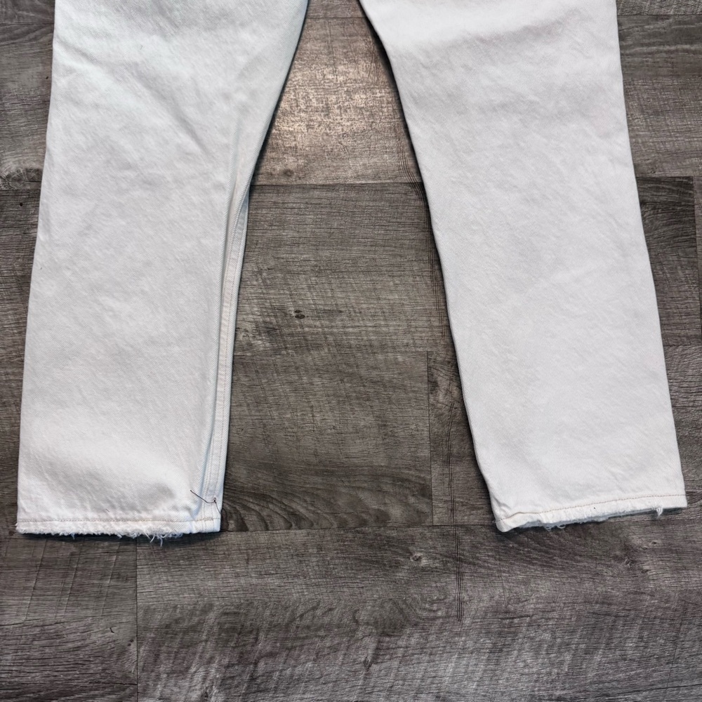 Agolde Riley High Rise Straight Crop Button Fly Veil Off White Jeans Womens 27 - Picture 6 of 10